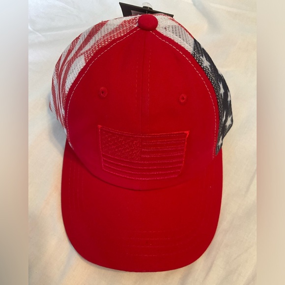 Cotton Brushed USA Flag Embroidered Baseball Cap - Picture 2 of 6